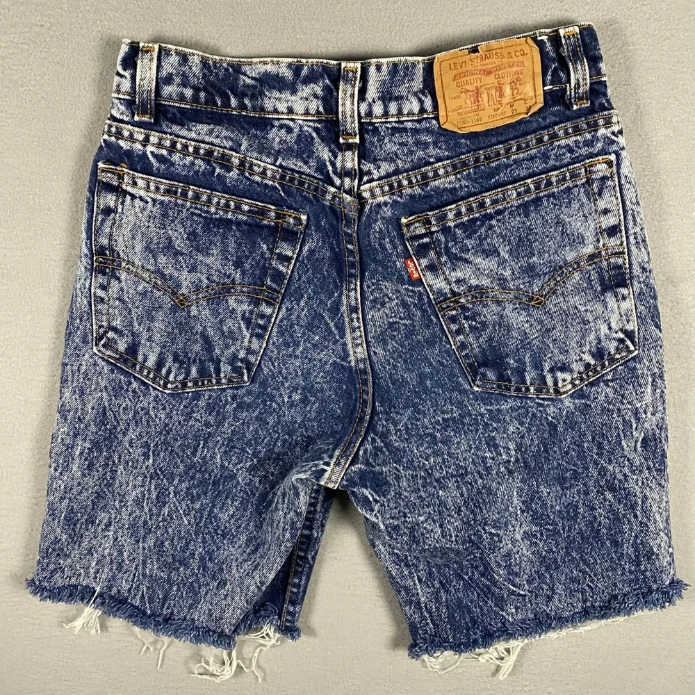 Vintage Levis Acid Wash Cuttoff Denim Shorts Made in USA Mens‎ 29